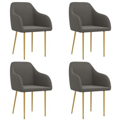 Cadeiras de jantar 4 pcs veludo cinzento-escuro
