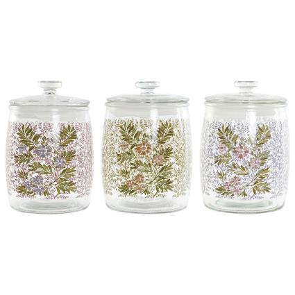 Bote DKD Home Decor Cristal Polietileno Bloemen Shabby Chic (14 x 14 x 21.5 cm) (3 pcs) (2 L)