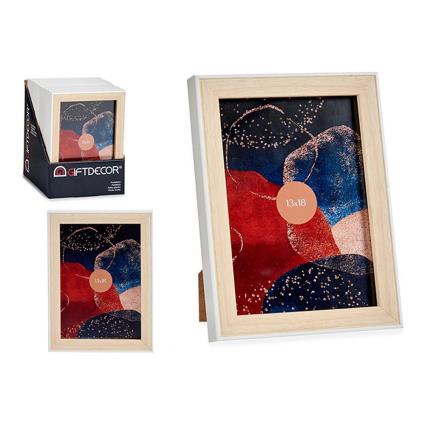 Moldura de Fotos Castanho Branco Vidro Polipropileno (15,6 x 2 x 20,5 cm)