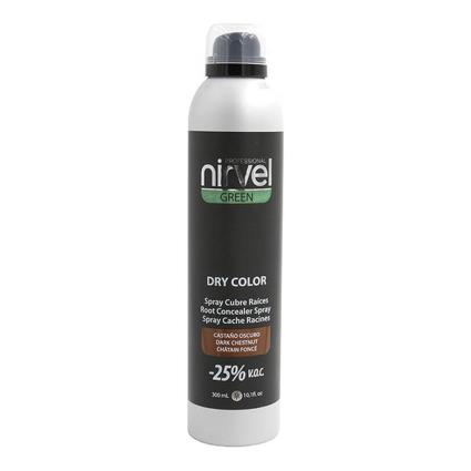 Laca de cabelo cinzento Green Dry Color Nirvel Castanho Escuro (300 ml)
