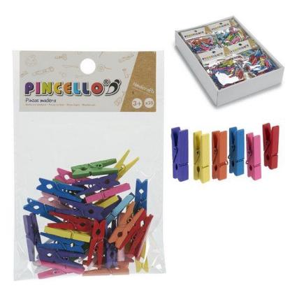 Pinças para Trabalhos Manuais Madeira Cores (35 pcs)