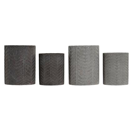 Conjunto de Vasos DKD Home Decor Cinzento Cimento Cinzento escuro (2 pcs) (17 x 17 x 21 cm) (14 x 14 x 17 cm)