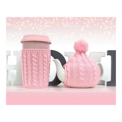 Conjunto 1 Kop Theepot Cor de Rosa (2 pcs)