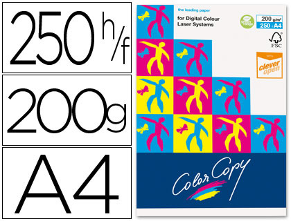 Papel Cópia 200gr A4 Copy Color Acetinado 250 Folhas