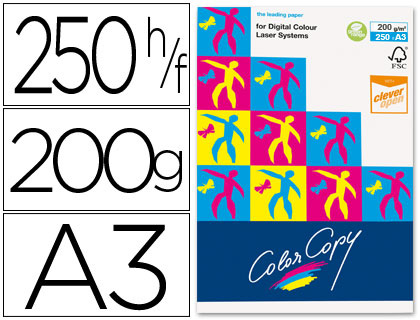 Papel Cópia 200gr A3 Copy Color Acetinado 250 Folhas