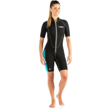 Fato Corto Mulher 2 Mm S Black / Turquoise
