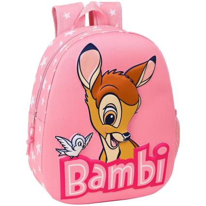 Mochila Escolar 3D Disney Bambi Cor de Rosa