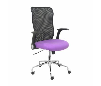 Silla de Oficina Minaya respaldo malla negro asiento bali lila