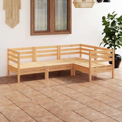 4 pcs conjunto lounge de jardim pinho maciço