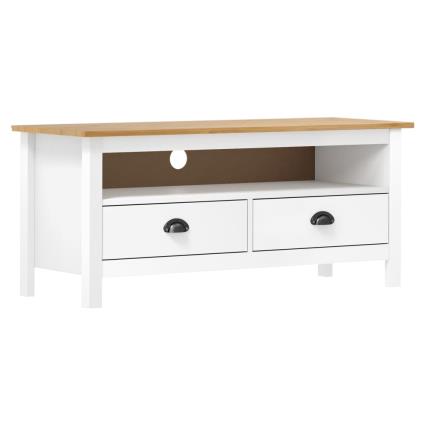 Móvel de TV  Hill Range Pinho Maciço Branco (110x40x47 cm)