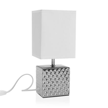 Lâmpada de mesa Prateado Porcelana (11 x 13 x 30 cm)
