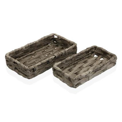 Conjunto de Cestas Cinzento Polietileno (11 x 4 x 20 cm) (2 pcs)