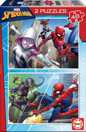 Conjunto de 2 Puzzles  Homem-Aranha (48 Peças)