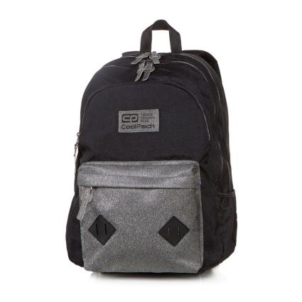 Mochila Escolar  Hippie Prateado Glitter 45cm