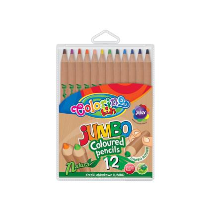 Lápis Cor Redondo Jumbo Madeira Natural 12 Cores 