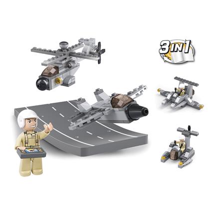 Construção  Army - 3 em 1 Pista com Veículo (Idade Mínima: 6 - 104 Peças)
