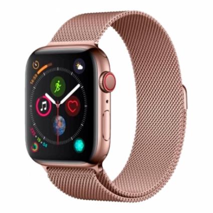 Bracelete Apple Watch 44mm Elegant  Milanese Loop - Rosa Dourado