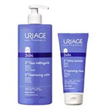 Kit Uriage Bebé: Àgua Limpeza 1 Litro e Creme Lavante 200 ML