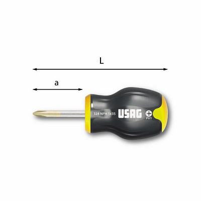 Chave de fenda curta para parafusos phillips®  324 NPH 2X35 U324NPH235