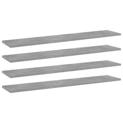 Prateleiras Estante 4pcs 100x20x1,5cm Contrap. Cinzento Cimento