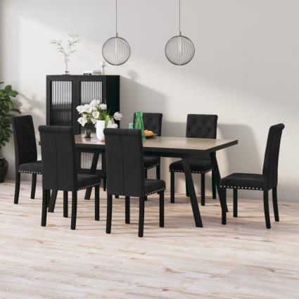 Cadeiras de jantar 6 pcs veludo preto
