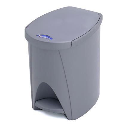CAIXOTE COM PEDAL DE 7L PRATEADO