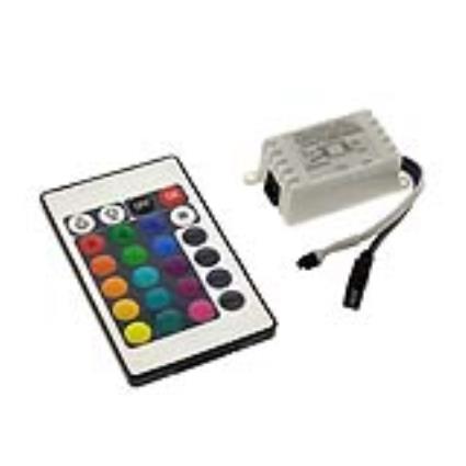 Controlador para tira led rgb dimmer por control remoto ir de 24 botones