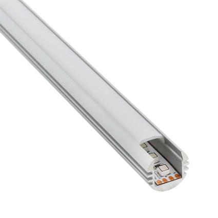 Perfil aluminio round para fitas led 2 metros