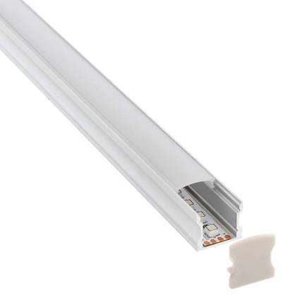 Kit - perfil aluminio harfo para fitas led 2 metros