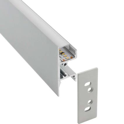 Kit - perfil aluminio wall hos para fitas led 1 metro