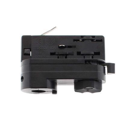 Conector foco carril trifásico preto