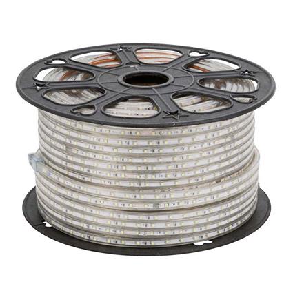 Fita led 220v smd2835 120led/m bobina 50 metros com conectores rápidos branco quente