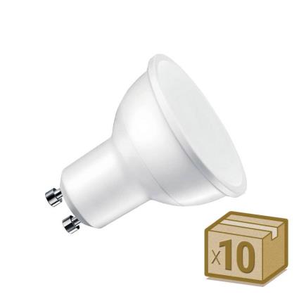 Pack 10 x lâmpada led gu10 100º 7w branco neutro