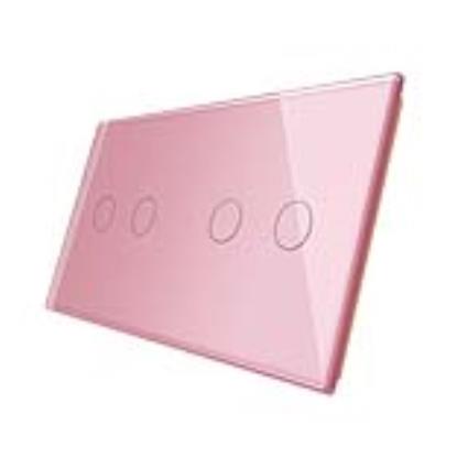 Frontal 2x vidro rosa 4 botões