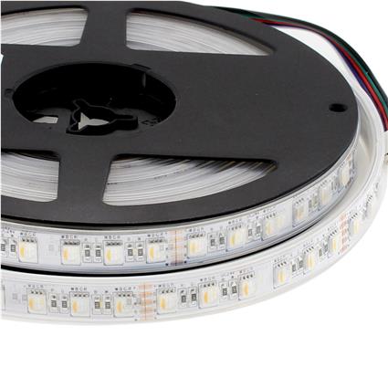 Fita led epistar smd5050 rgb+w dc24v 5m (84led/m 4 em 1) - ip67 rgb + branco neutro