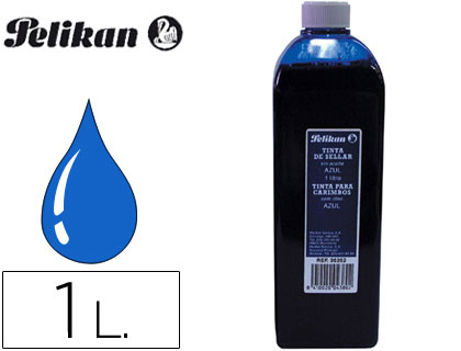 Tinta para Almofadas de Carimbos  Frasco 1 Litro Azul