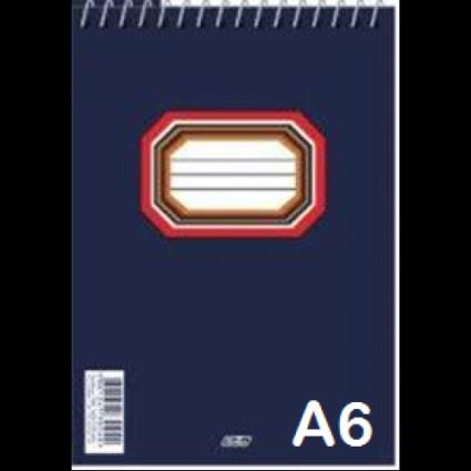 Bloco Apontamentos A6 Espiral Pautado 60 Folhas