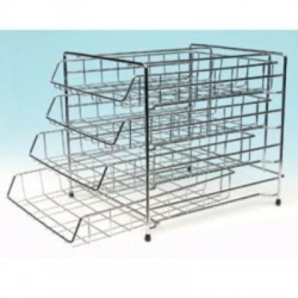 Tabuleiro de Secretária Arame Cromado 4 gavetas