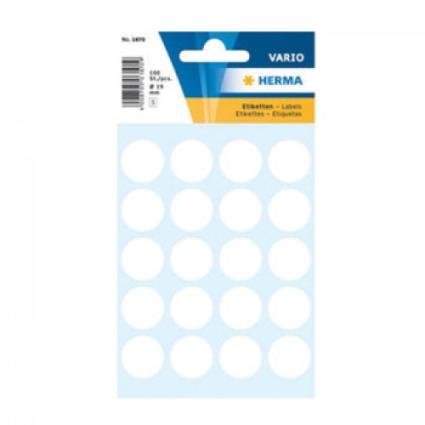 Etiquetas Auto Adesivas Circulares 19mm Brancas  1870- 100 Unid.