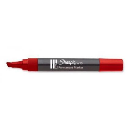 Marcador Grosso 2,5mm-5,5mm Permanente Sharpie W10 Vermelho 12 Unid.