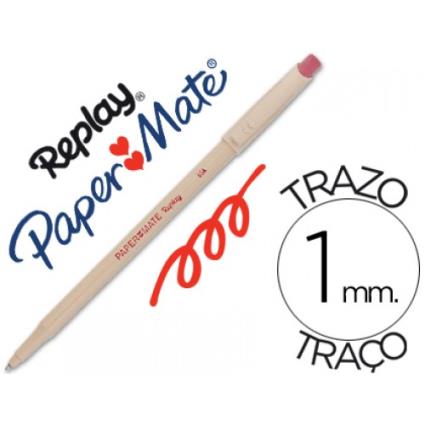 Esferográfica Replay Com Borracha  Vermelha