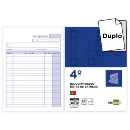 Bloco Notas de Entrega A5 155X215mm Duplicado 100 Folhas