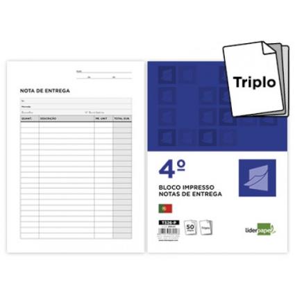 Bloco Notas de Entrega A5 155X215mm Triplicado 100 Folhas