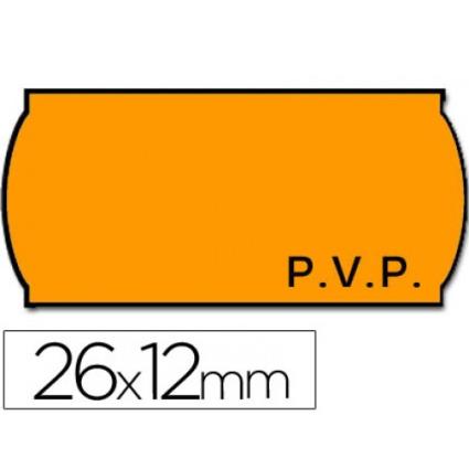 Etiquetas de Rolo 26x12mm P.V.P Com 1500 Laranja Fluorescente