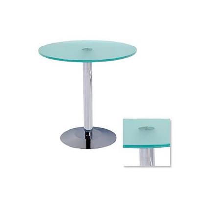 Mesa de Centro Cromada/Vidro Temperado Altura 50cm Ø 50cm 