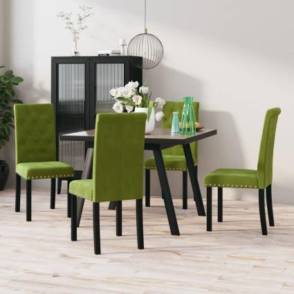 Cadeiras de jantar 4 pcs veludo verde-claro