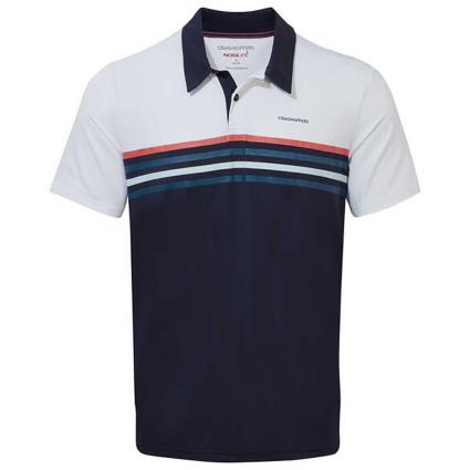 Polo Manga Curta Nosilife Pro L Optic White / Blue Navy
