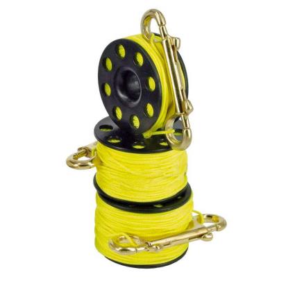 Finger Reel Stainless Steel Carabiner 45 m Yellow
