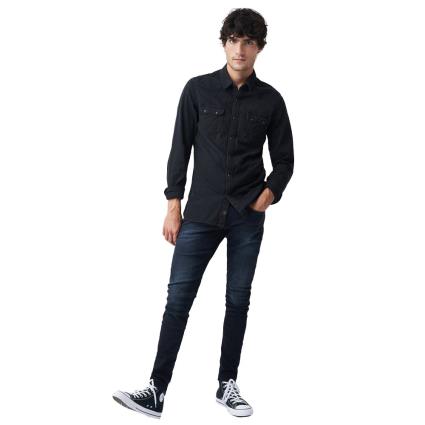 Camisa Manga Comprida Fit Slim S-repel Denim / 125455-000 L Black