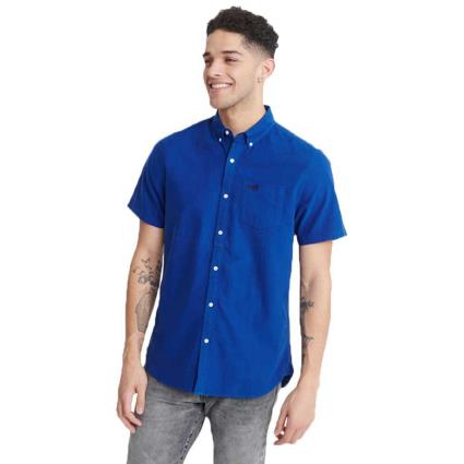 Camisa Manga Curta Classic University Oxford S Imperial Blue